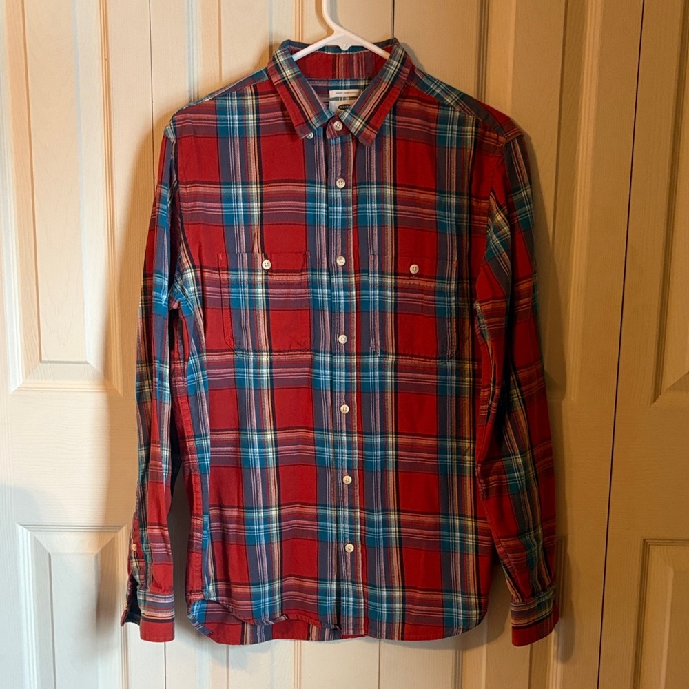 Old Navy Red and Blue Plaid Casual Shirt